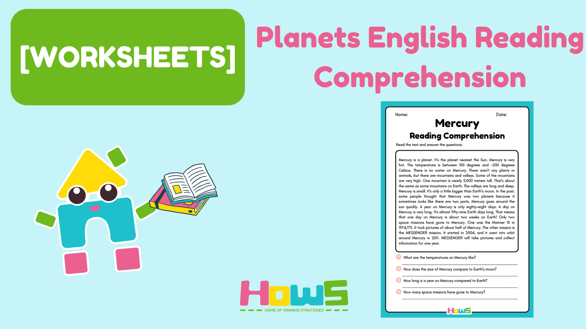 [WORKSHEETS] Planets English Reading Comprehension