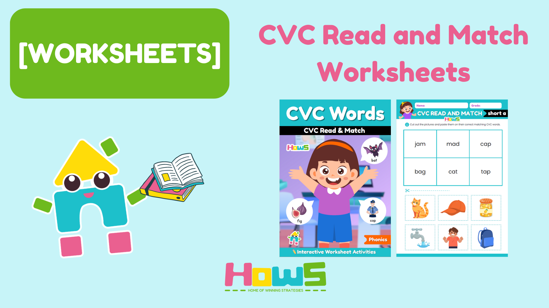 [WORKSHEETS] CVC Read and Match Worksheets